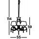 Searchlight piekaramā lampa Simplicity 5xE14x60W, 1035-5CC