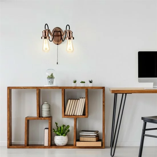 Searchlight sienas gaismeklis Olivia 2xE27x60W 1062-2CU Searchlight sienas gaismeklis Olivia 2xE27x60W 1062-2CU