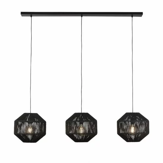 Searchlight piekaramā lampa Wicker 3xE27x60W, 11201-3BK Searchlight piekaramā lampa Wicker 3xE27x60W, 11201-3BK