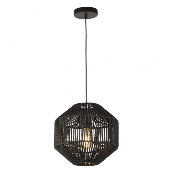 Searchlight Pendant Lamp Wicker 1xE27x60W, 11203-1BK