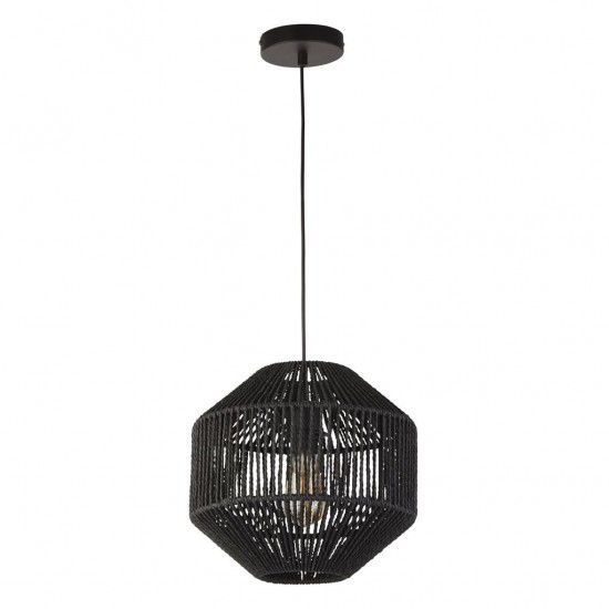 Searchlight Pendant Lamp Wicker 1xE27x60W, 11203-1BK