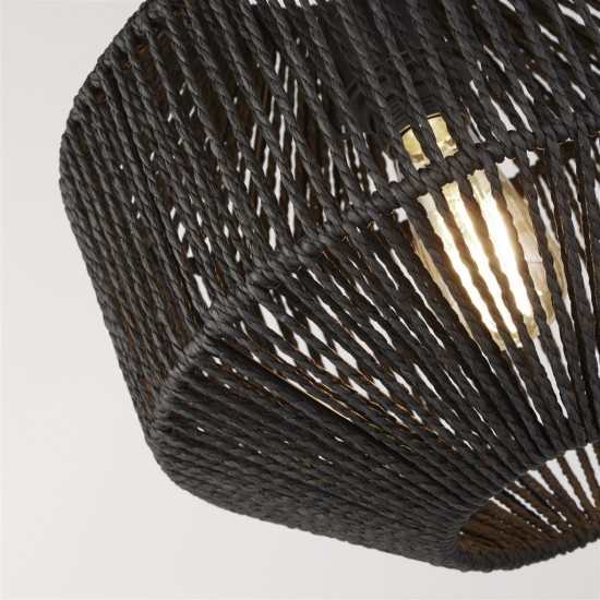 Searchlight Pendant Lamp Wicker 1xE27x60W, 11203-1BK