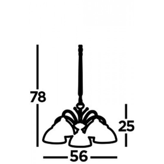 Searchlight Pendant Lamp Milanese 5xE14x60W, 1135-5AB