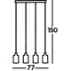 Searchlight piekaramā lampa Pipes 4xE27x60W, 1164-4AB