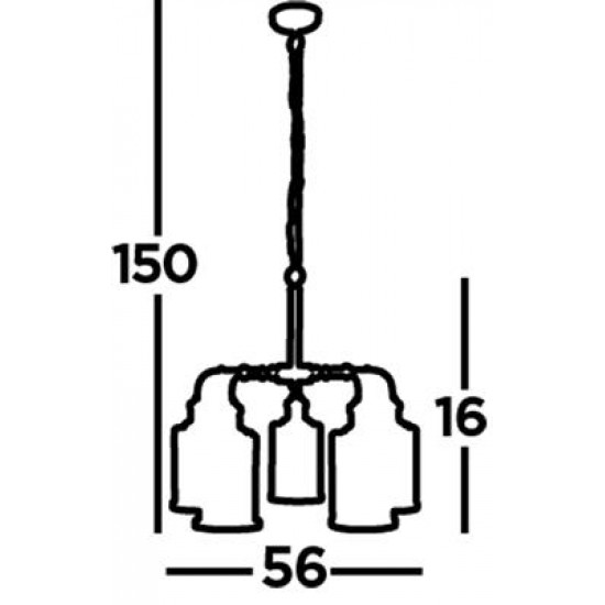 Searchlight Pendant Lamp Pipes 5xE27x60W, 1265-5AB