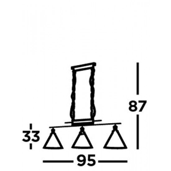 Searchlight piekaramā lampa Pyramid 3xE27x60W, 1277-3CC