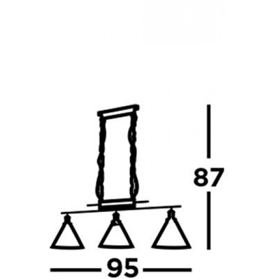 Searchlight подвесной светильник Pyramid 3xE27x60W, 1277-3SS