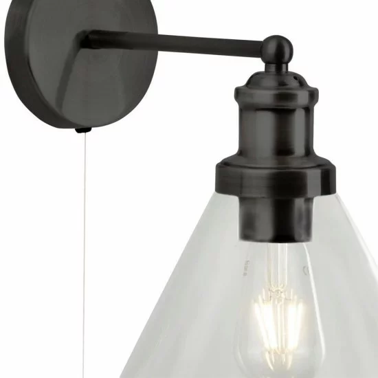 Searchlight sienas gaismeklis Pyramid 1xE27x60W 1277BK Searchlight sienas gaismeklis Pyramid 1xE27x60W 1277BK