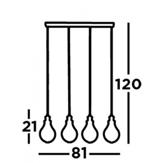 Searchlight piekaramā lampa Balloon 4xE27x60W, 1384-4PW