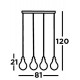 Searchlight Pendelleuchte Balloon 4xE27x60W, 1384-4PW