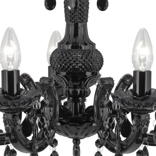 Searchlight chandelier Marie Therese 5xE14x60W, 1455-5BK