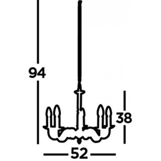 Searchlight piekaramā lampa Richmond 5xE14x60W, 1505-5SS