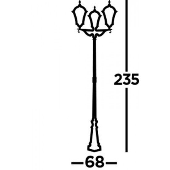 Searchlight OUTDOOR PEDESTAL, GARDEN LUMINAIRE Capri, 3x60WxE27, IP23, 1569-3