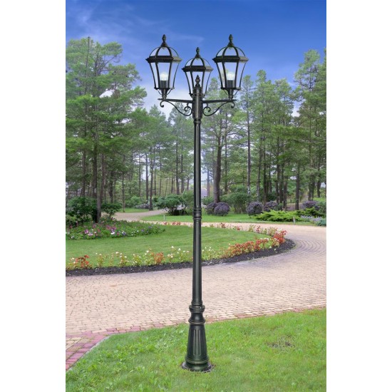 Searchlight OUTDOOR PEDESTAL, GARDEN LUMINAIRE Capri, 3x60WxE27, IP23, 1569-3