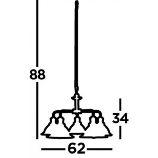 Searchlight Pendant Lamp Bistro 5xE27x60W, 1595-5AB