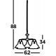 Searchlight Pendant Lamp Bistro 5xE27x60W, 1595-5AB