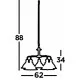 Searchlight Pendant Lamp Bistro 5xE27x60W, 1595-5AB Searchlight Pendant Lamp Bistro 5xE27x60W, 1595-5AB