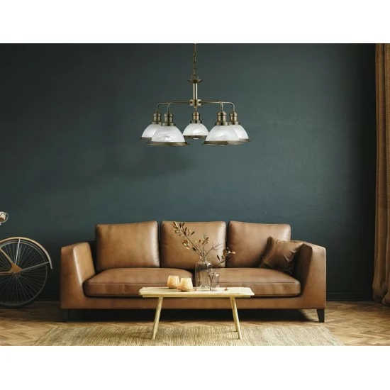 Searchlight Pendant Lamp Bistro 5xE27x60W, 1595-5AB Searchlight Pendant Lamp Bistro 5xE27x60W, 1595-5AB