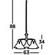 Searchlight Pendant Lamp Bistro 5xE27x60W, 1595-5SS