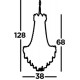 Searchlight piekaramā lampa Louis Philipe 6xE14x60W, 1611-6CC