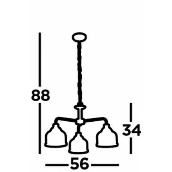 Searchlight Pendant Lamp Bistro 3xE27x60W, 1683-3AB Searchlight Pendant Lamp Bistro 3xE27x60W, 1683-3AB