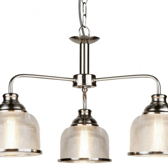 Searchlight Pendant Lamp Bistro 3xE27x60W, 3593-3SS