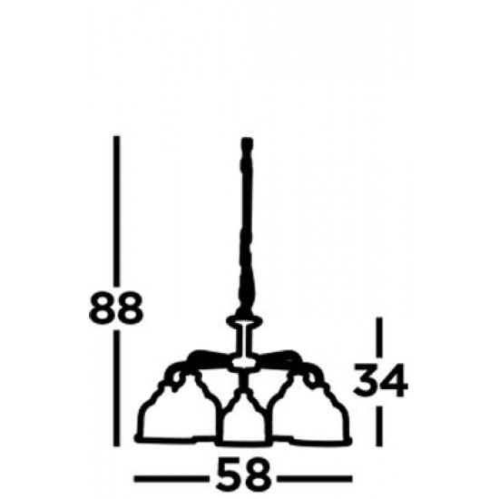 Searchlight Pendant Lamp Bistro 5xE27x60W, 1685-5AB