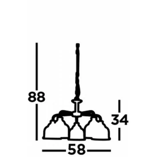 Searchlight Pendelleuchte Bistro 5xE27x60W, 1685-5SS Searchlight Pendelleuchte Bistro 5xE27x60W, 1685-5SS