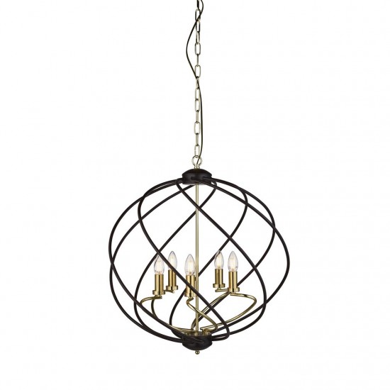 Searchlight pendant lamp Flow, 5x60WxE14, 1805-5BK