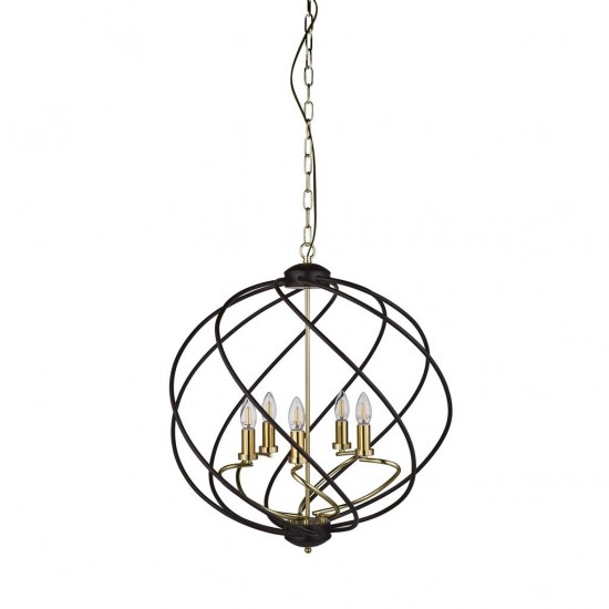 Searchlight pendant lamp Flow, 5x60WxE14, 1805-5BK