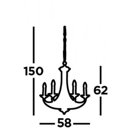 Searchlight Pendant Lamp Belfry 5xE14x60W, 1845-5BZ