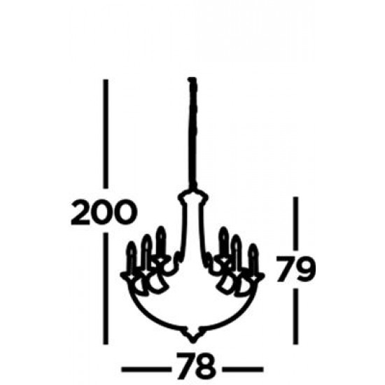 Searchlight Pendant Lamp Belfry 9xE14x60W, 1849-9BZ