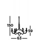 Searchlight Pendelleuchte Greythorne 8xE14x60W, 2268-8GY