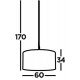 Searchlight pendant lamp Drum 3x60WxE27, 2356-60SI