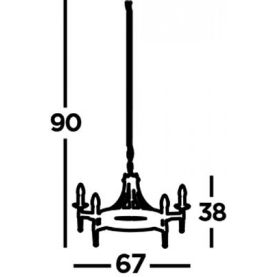 Searchlight piekaramā lampa Cartwheel 5xE14x60W, 2425-5BK