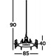 Searchlight Pendelleuchte Cartwheel 8xE14x60W, 2428-8BK