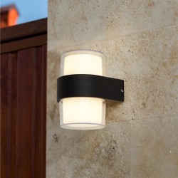 Searchlight outdoor wall light Pittsburgh, 7.09W, 521lm, IP44, 25123-2BK