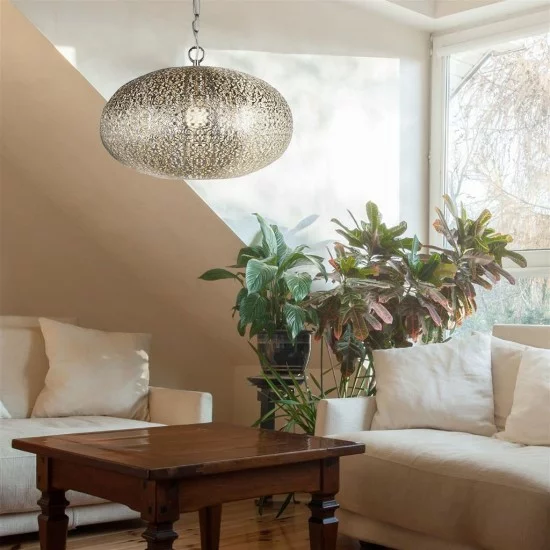 Searchlight pendant lamp Fretwork, 1x60WxE27, 2672SS Searchlight pendant lamp Fretwork, 1x60WxE27, 2672SS