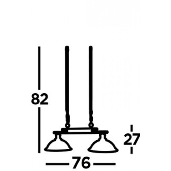 Searchlight Pendant Lamp Bistro 2xE27x60W, 2682-2AB