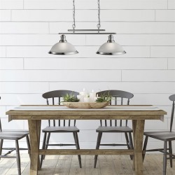 Searchlight Pendant Lamp Bistro 2xE27x60W, 2682-2SS