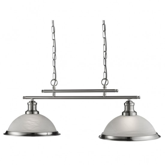 Searchlight Pendant Lamp Bistro 2xE27x60W, 2682-2SS