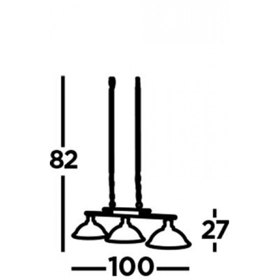 Searchlight Pendant Lamp Bistro 3xE27x60W, 2683-3SS