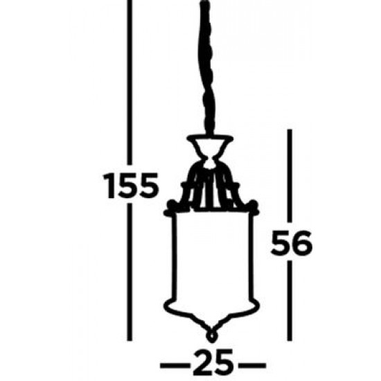 Searchlight Pendant Lamp Bevelled Lantern 3xE14x60W, 3003-10CC