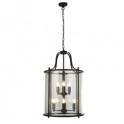 Searchlight Pendant Lamp Lantern 8x60WxE14, 3068-8BK