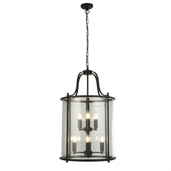 Searchlight Pendant Lamp Lantern 8x60WxE14, 3068-8BK