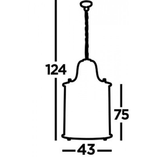 Searchlight piekaramā lampa Lantern 8x60WxE14, 3068-8BK