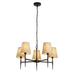 Searchlight Pendelleuchte Gothic, 5x60WxE14, 30690-5BK