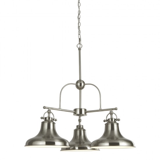 Searchlight pendant lamp Dallas, 3x60WxE27, 3183-3SS