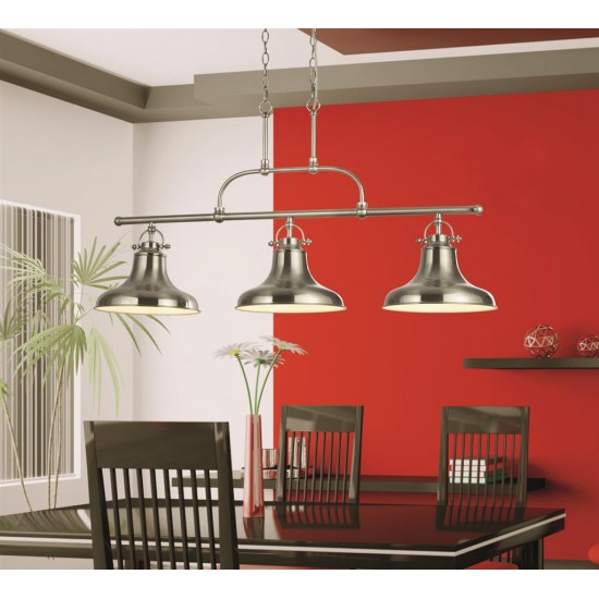 Searchlight pendant lamp Dallas, 3x60WxE27, 3193-3SS