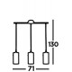 Searchlight Pendelleuchte Duo 3x60WxE14, 3303-3CC